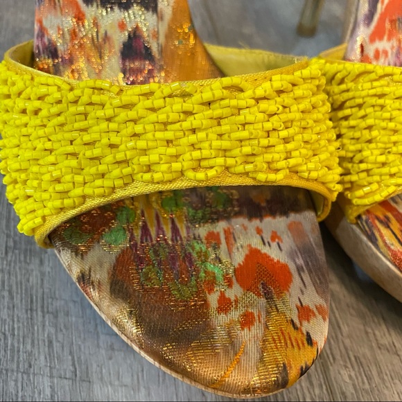 Marciano Yellow Beaded Heels | Womens US 10 - Picture 8 of 11